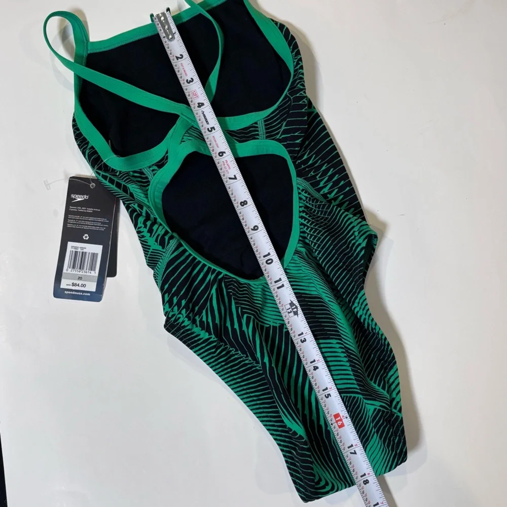 Speedo Swimsuit One Piece Endurance+Flyback Youth Competitive Blue Green S/4 - Picture 9 of 11
